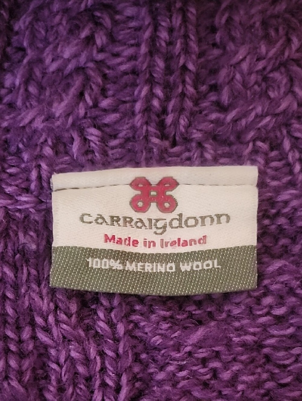 Purple Cable-Knit Turtleneck Sweater - Picture 2 of 5